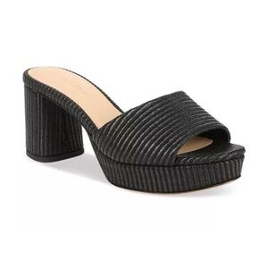 VERONICA BEARD Dali Platform Elegant Black Block Heel Sandals - size 8.5